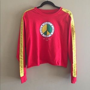 cropped long sleeve top